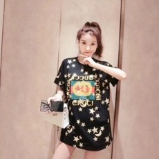 구찌 2019 SS 스타 캐릭터 패치 여성 반팔티