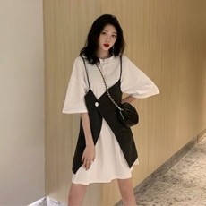 알렉산더 맥퀸 2019 SS 반팔 롱티 원피스 여성 세트