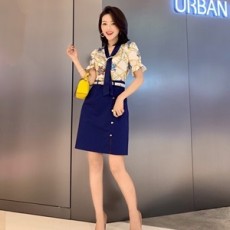 에르메스 2019 SS 캐릭터 투톤 리본 벨트 여성 원피스