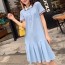 모스키노 2019 SS 카라 반팔 주름 여성 원피스