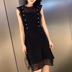 발렌티노 2019 SS 레이스 프릴 여성 원피스