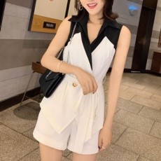디올 2019 SS 투톤 블라우스 반바지 여성 세트