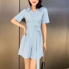 디올 2019 SS 스트라이프 벨트 여성 점프수트