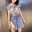 발렌티노 2019 SS 플라워 블라우스 리본 반바지 여성 세트