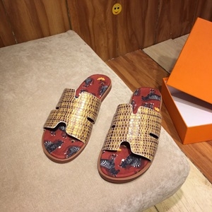 에르메스 2019 SS 캐릭터무늬 H로고 남성 슬리퍼
