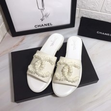 샤넬 2019 SS 진주장식 CC로고 여성 슬리퍼