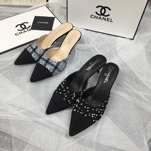 샤넬 2019 SS 트위드 진주장식 여성 구두