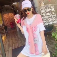 디올 2019 SS 캐릭터 반팔 롱티 니트 가디건 여성 세트