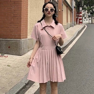 미우미우 2019 SS 카라 주름장식 여성 원피스