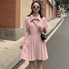 미우미우 2019 SS 카라 주름장식 여성 원피스