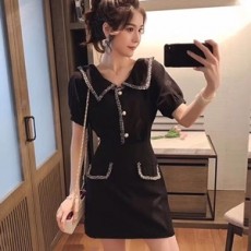 샤넬 2019 SS 태슬장식 블라우스 스커트 여성 투피스
