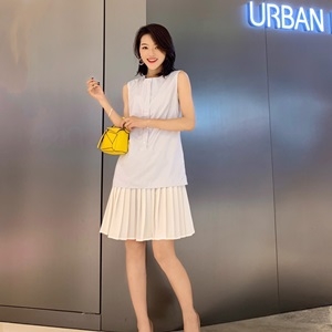 디올 2019 SS 스트라이프 투톤 여성 원피스