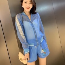 모스키노 2019 SS 시스루 펄 리본 여성 트레이닝 세트