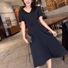 디올 2019 SS 브이넥 트임소매 하객룩 여성 원피스