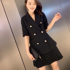 디올 2019 SS 카라 자켓 주름치마 오피스룩 여성 세트
