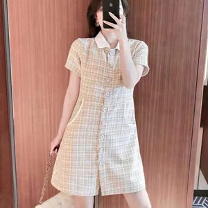 샤넬 2019 SS 트위드 카라 하객룩 여성 원피스