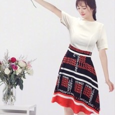 발렌티노 2019 SS 투톤 캐릭터 하객룩 여성 원피스