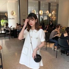 샤넬 2019 SS 트위드 카라 포켓 하객룩 여성 원피스