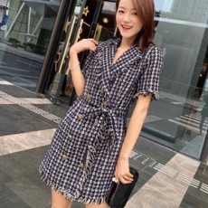 샤넬 2019 SS 트위드 태슬 벨트 오피스룩 여성 원피스