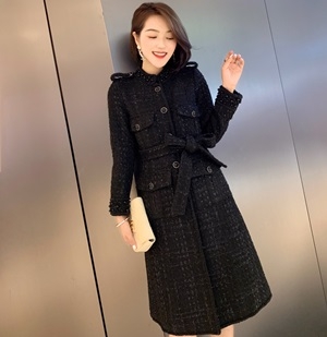 디올 2019 SS 트위드 포켓 벨트장식 오피스룩 여성 롱코트