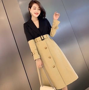 버버리 2019 SS 투톤 벨트장식 오피스룩 여성 롱코트