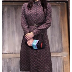 루이비통 2019 SS 모노그램 벨트 실크 데일리룩 여성 원피스
