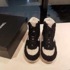 샤넬 2019 SS 로고 팬더퍼 투톤 하이탑 여성 슈즈