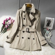 버버리 2019 SS 벨트버클 베이지 여성 반코트