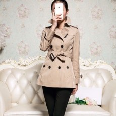 버버리 2019 SS 레더버클 베이지 여성 반코트