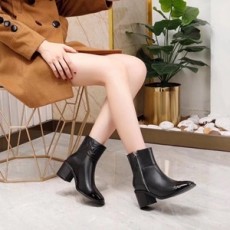 샤넬 2019 SS 투톤 각인 로고 여성 부츠