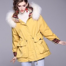 버버리 2019 SS 투톤 체크 포켓 여성 반패딩