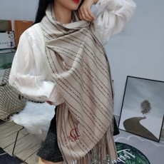 디올 2019 SS 스트라이프 로고 자수 여성 머플러