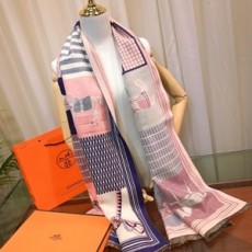 에르메스 2019 SS 캐릭터무늬 투톤 여성 머플러