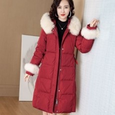 샤넬 2020 SS 끈리본 퀄팅 여우퍼 여성 롱패딩