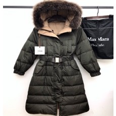 막스마라 2020 SS 여우퍼 벨트 여성 롱패딩