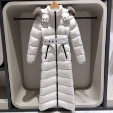 몽클레어 2020 SS 여우퍼 지퍼 벨트 여성 롱패딩