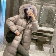 막스마라 2020 SS 여우퍼 퀄팅 여성 롱패딩
