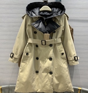 버버리 2020 SS 투톤 후드 여성 롱패딩