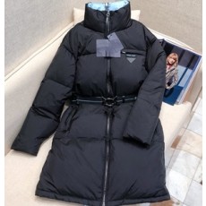 프라다 2020 SS 삼각로고 퀄팅 여성 롱패딩