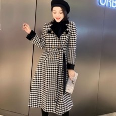 디올 2020 SS 투톤 기하무늬 여성 롱코트