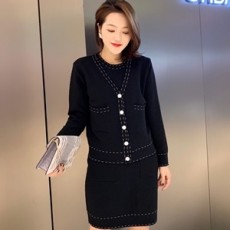 샤넬 2020 SS 스티치 가디건 원피스 여성 세트