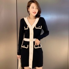 샤넬 2020 SS 투톤 포켓장식 여성 원피스