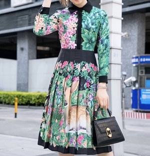 구찌 2020 SS 플라워 카라 여성 원피스