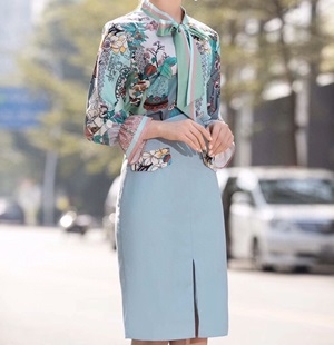 에르메스 2020 SS 캐릭터 블라우스 스커트 여성 세트