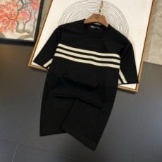Y-3 2020 SS 스트라이프 로고 남성 반팔티