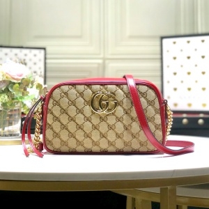 구찌 2020 SS GG 마몬트 스몰 레드 숄더백 447632 커스텀급