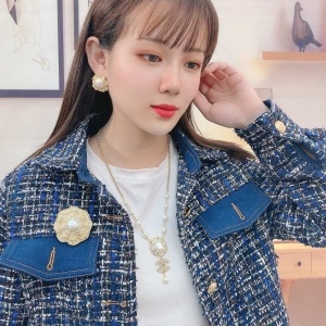 샤넬 2020 SS 플라워 로고 큐빅 진주 목걸이 브로치 귀걸이