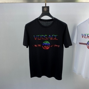 베르사체 2020 SS 캐릭터 반짝이 남성 반팔티