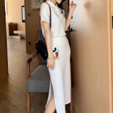 구찌 2020 SS 디즈니 카라 반팔티 스커트 여성 세트
