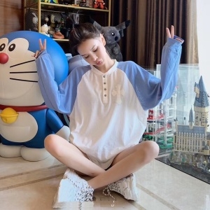 크롬하츠 2020 SS 투톤 로고 여성 케쥬얼 긴팔티
